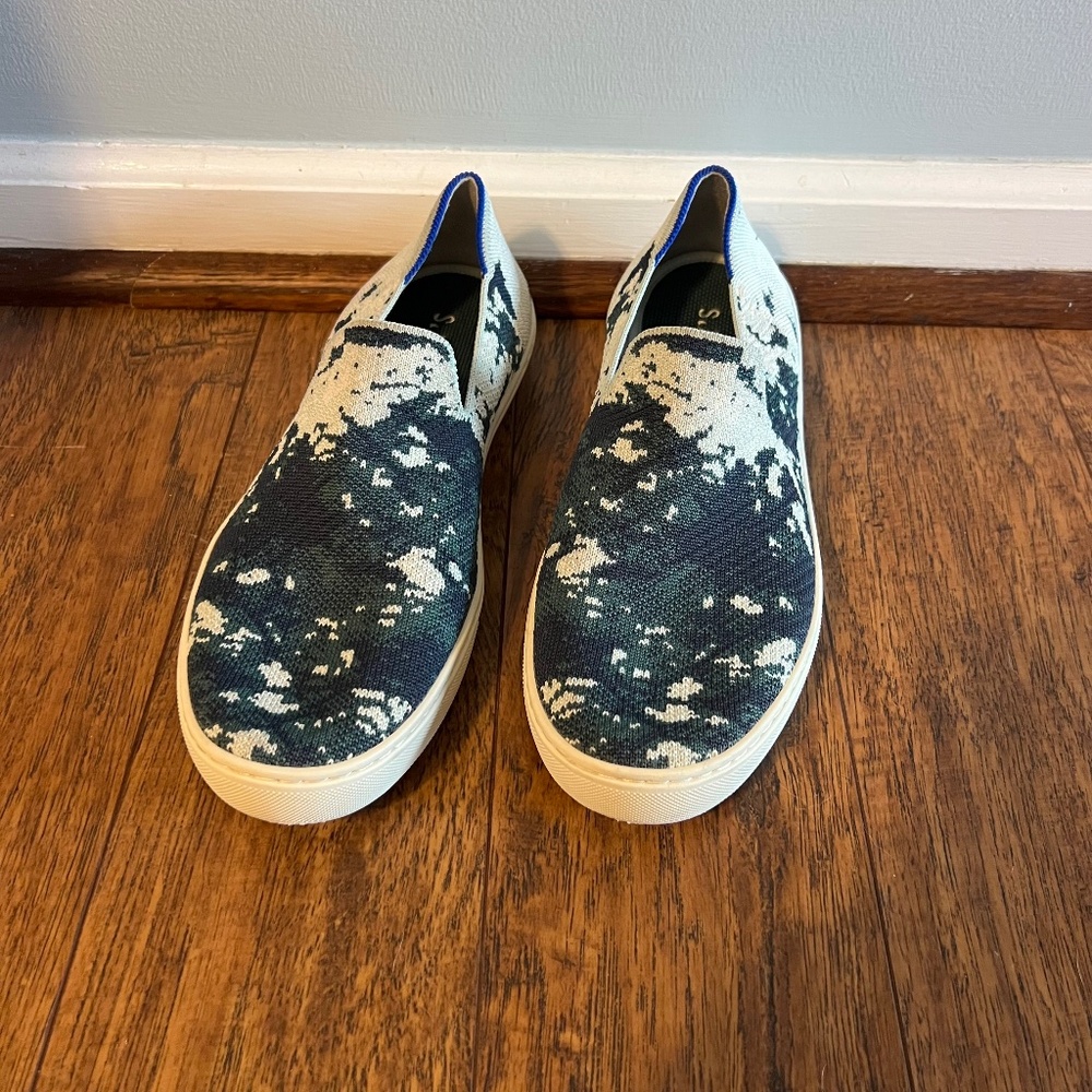 Rothy’s Woman’s Sea Green Shibori Original Slip On Sneaker Shoe